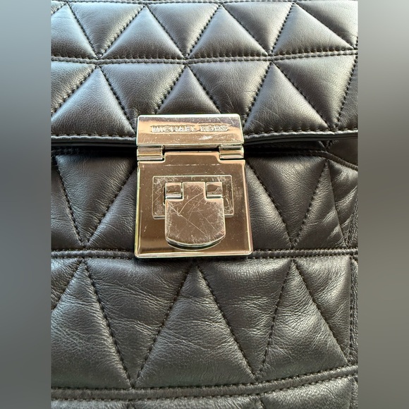 Michael Kors Vivianne Leather Black Quilted Backpack - Picture 8 of 16